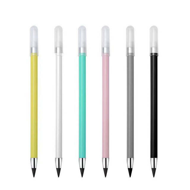 Lápiz eterno con tapa para bolígrafo, lápiz infinito de Color sólido para  escribir, accesorios de oficina, suministros escolares y papelería -  AliExpress